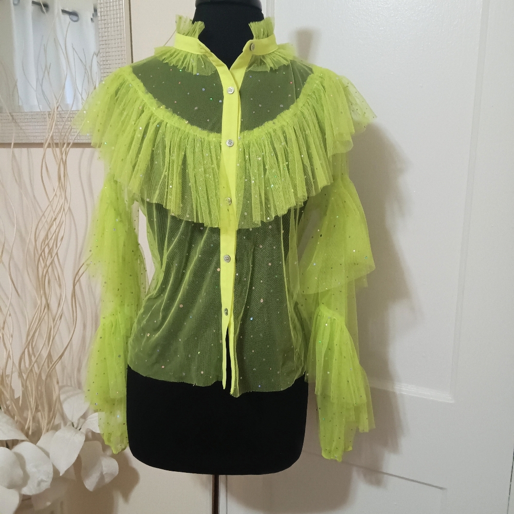 Sheer Western Style Blouse